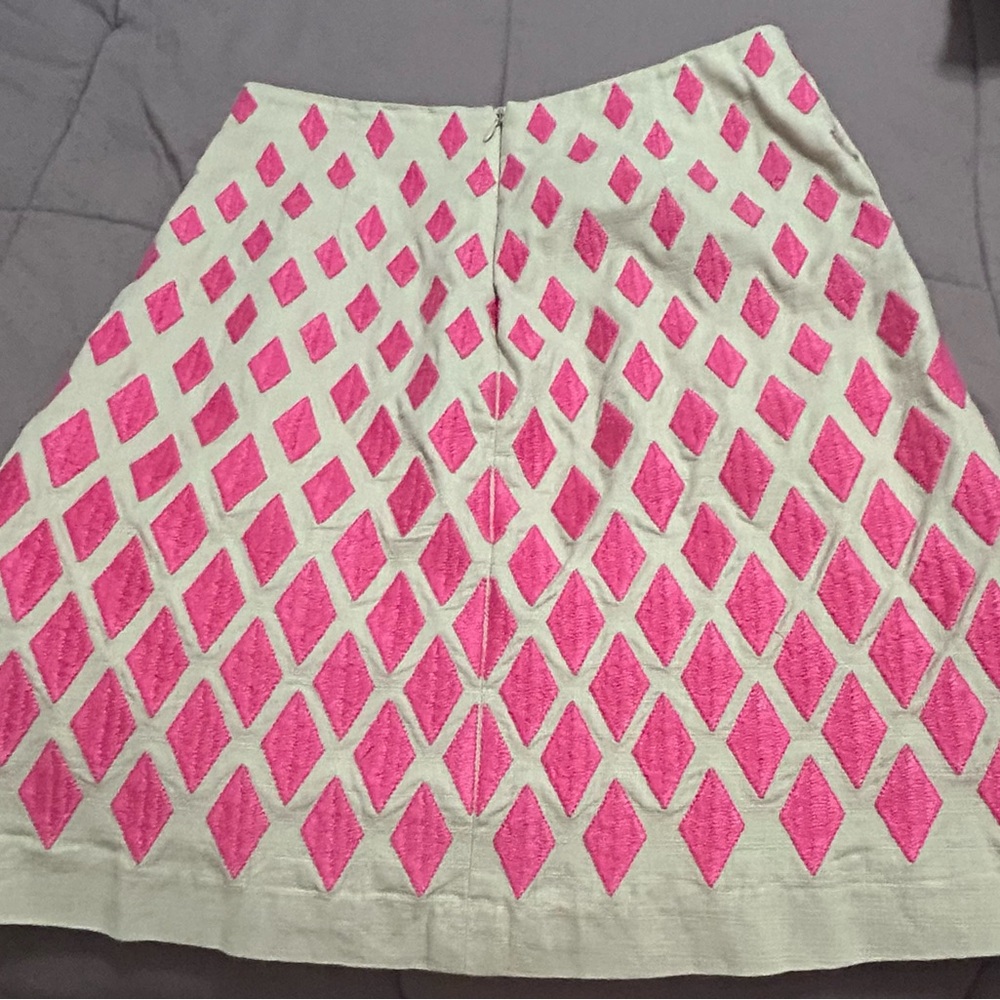 Boden Pink and Beige Diamond A-Line Skirt - Picture 5 of 5